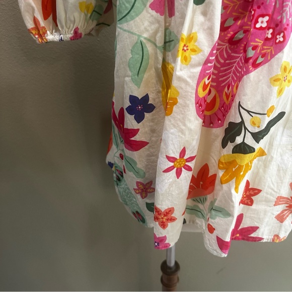 Floral Ruffle Sleeve Top Sincerely Ours Nora EUC Pretty Peacock - Picture 11 of 14